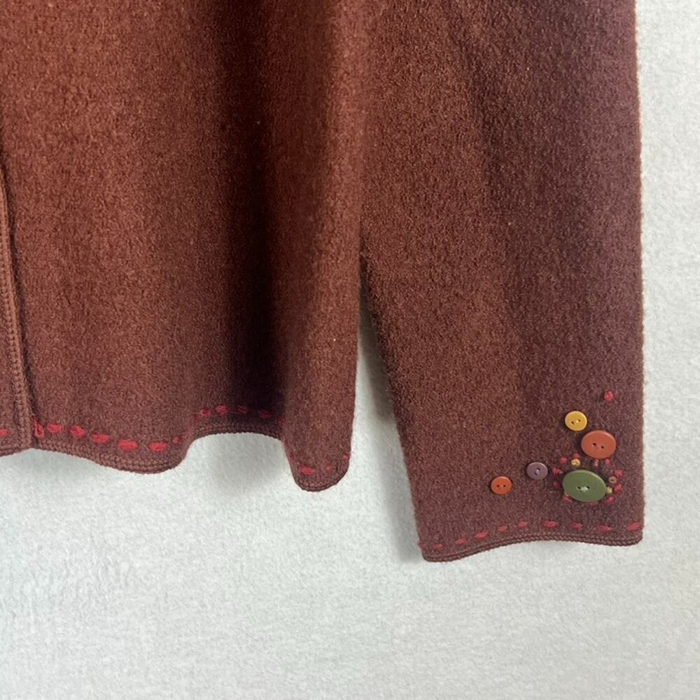 Nomadic Traders Blazer Jacket Women's Size M Brown 100% Wool Embroidered - Picture 5 of 10